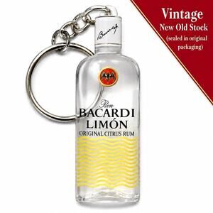 1990s Vintage Promo Keychain Bacardi Limon Original Citrus Rum Lucite Bottle